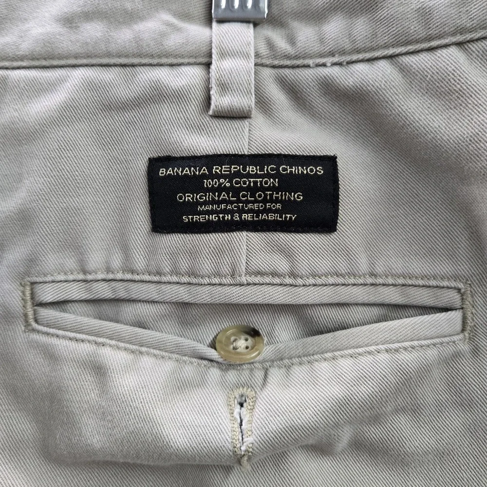 Banana‎ Republic Men Pants 33X34 Beige Chino Twill Button 33